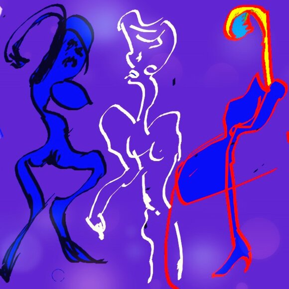 URBAN POP ABSTRACT EXPRESSIONISM SURREAL ART PRINTS 🧛♀️👸🧛♂️🤴🤑👺🧜♀️🧜♂️ - Picture 6 of 15